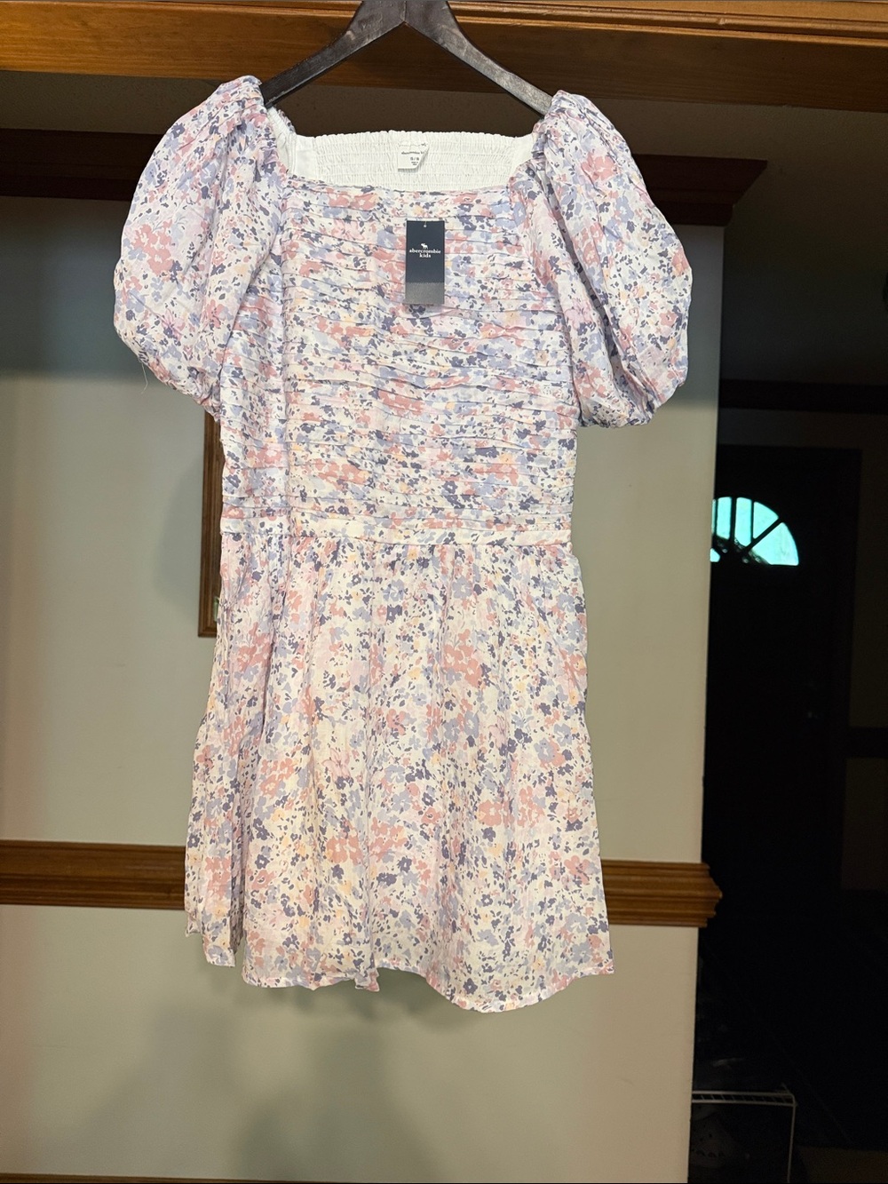 abercrombie kids Pink & Lavender Floral Smocked Waist Skirt